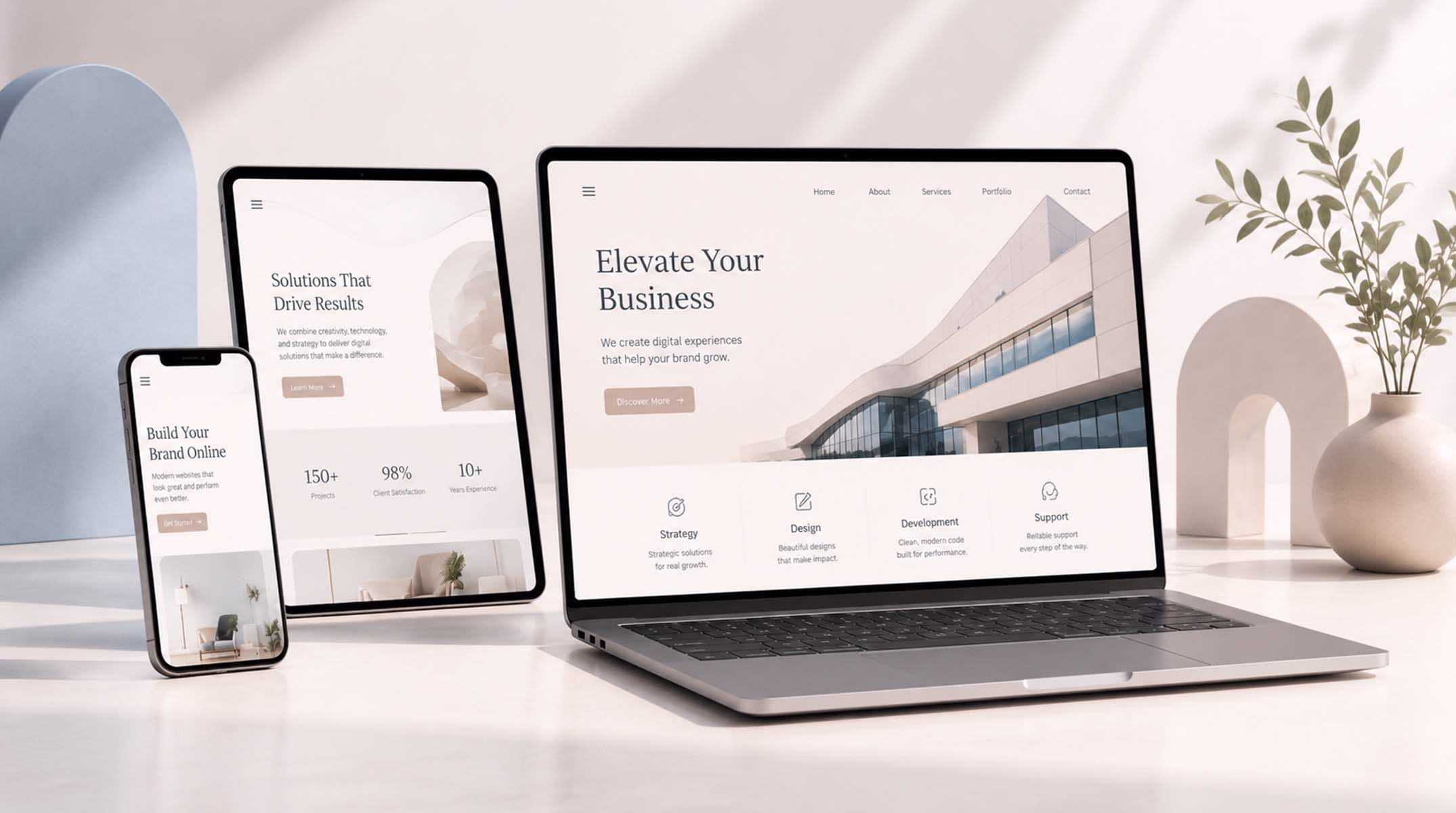 ProSite website and CMS dashboard mockup